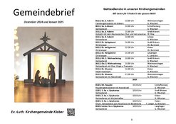 Gemeindebrief Klaber, Dezember 24 und Januar 25